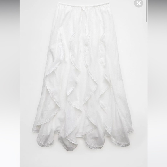 NWT AE High-Waisted Cascade Ruffle Maxi Skirt - Picture 3 of 8
